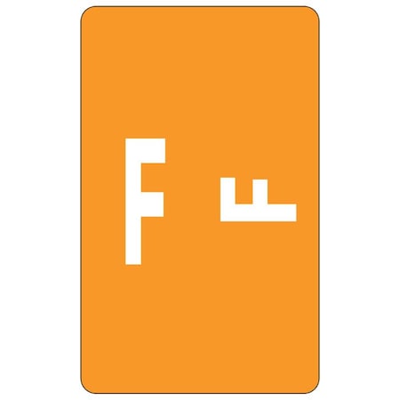 Smead Label, Accs, "F", Ornge, 100Ct Pk SMD67176